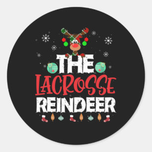 The Lacrosse Reindeer Christmas Pajama Family Matc Classic Round Sticker