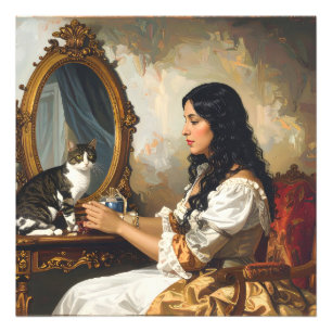 The Lady and Her Cat – A Timeless Victorian Portr Photo Print
