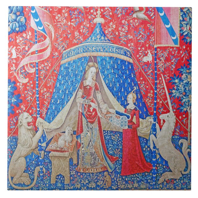 The Lady and the Unicorn / A Mon Seul Desir Tile (Front)