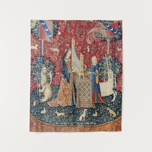 The Lady and the Unicorn, Hearing Tapestry (Front)
