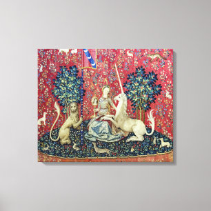 The Lady and the Unicorn, Sight Canvas Print