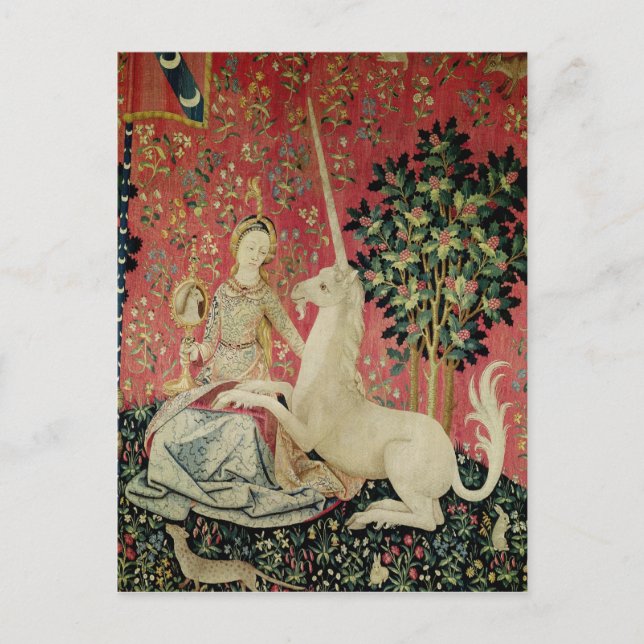 The Lady and the Unicorn: 'Sight' Postcard (Front)