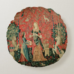 The Lady and the Unicorn: 'Smell' Round Cushion