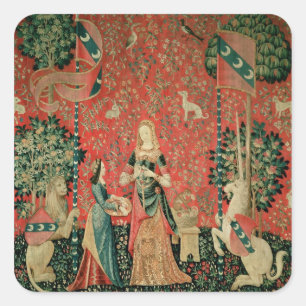 The Lady and the Unicorn: 'Smell' Square Sticker