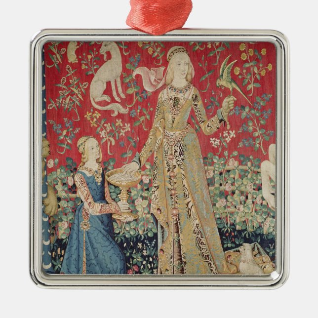 The Lady and the Unicorn: 'Taste' Metal Tree Decoration (Front)