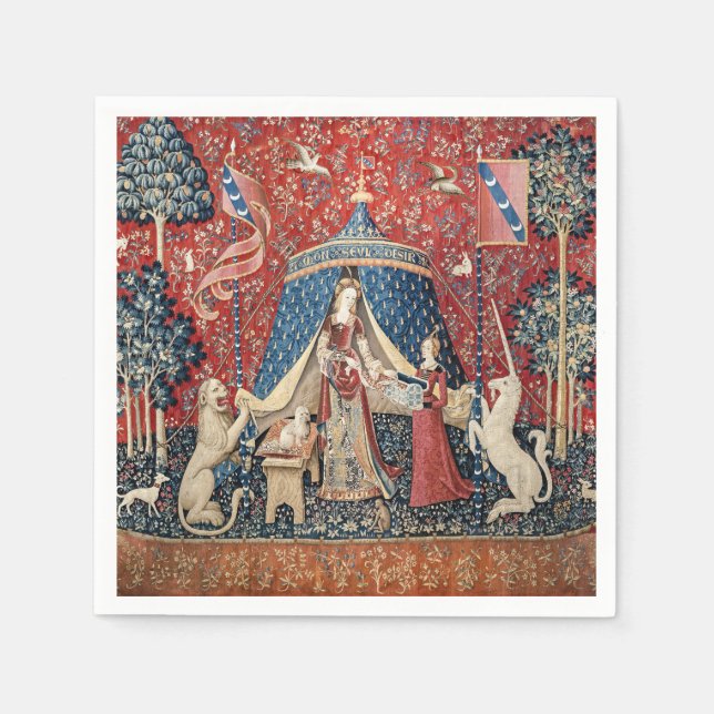 The Lady and the Unicorn, To my only desire Napkin (Front)