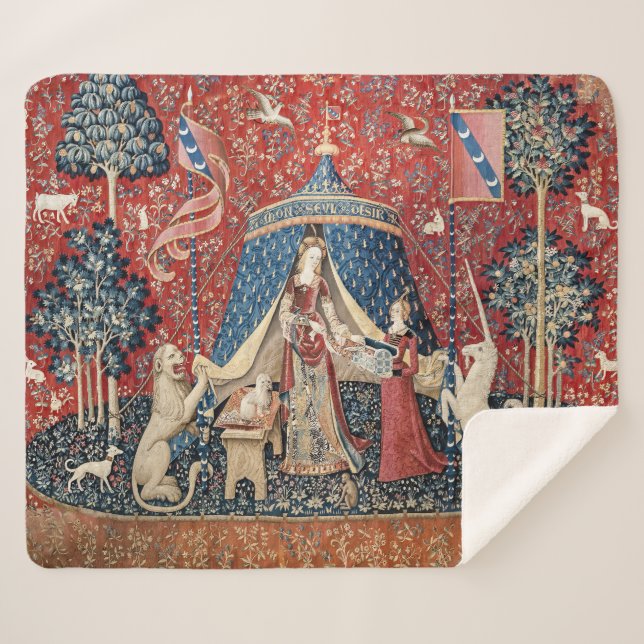 The Lady and the Unicorn, To my only desire Sherpa Blanket (Front (Horizontal))