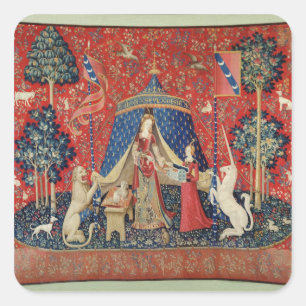 The Lady and the Unicorn: 'To my only desire' Square Sticker