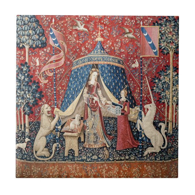 The Lady and the Unicorn, To my only desire Tile (Front)