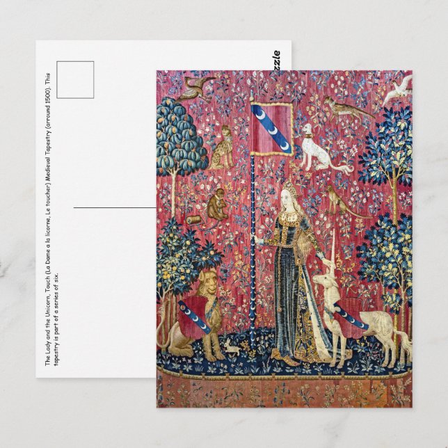 The Lady and the Unicorn, Touch Postcard (Front/Back)
