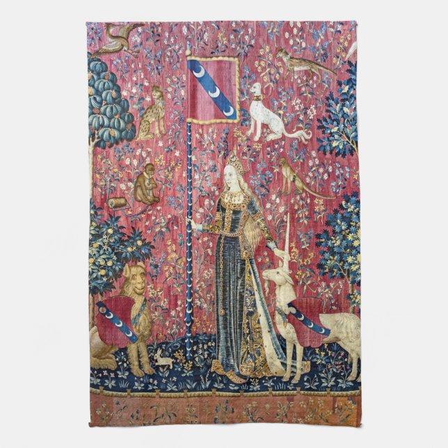 The Lady and the Unicorn, Touch Tea Towel (Vertical)