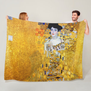 The Lady in Gold, Gustav Klimt Fleece Blanket