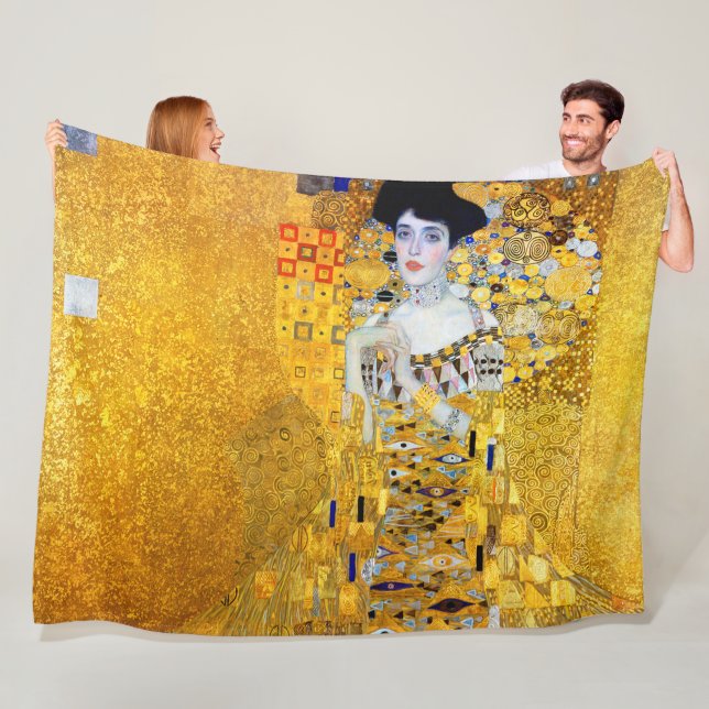 The Lady in Gold, Gustav Klimt Fleece Blanket (In Situ)