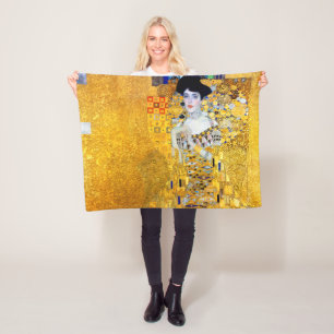 The Lady in Gold, Gustav Klimt Fleece Blanket