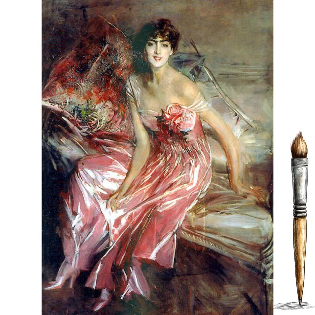 The Lady in Pink (1916) by Giovanni Boldini Tissue Paper (Creator Uploaded)