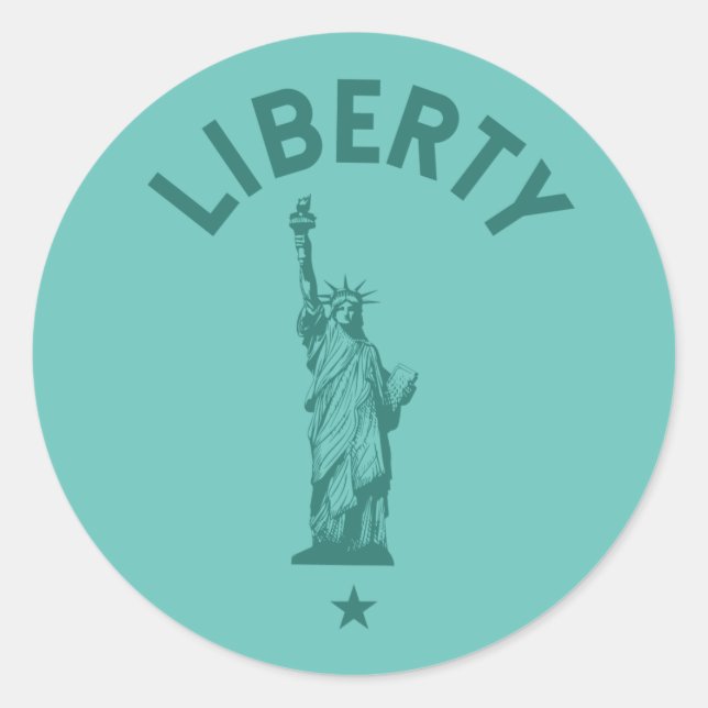 The Lady Liberty Classic Round Sticker (Front)