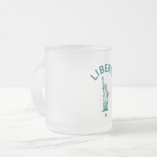 The Lady Liberty Frosted Glass Coffee Mug
