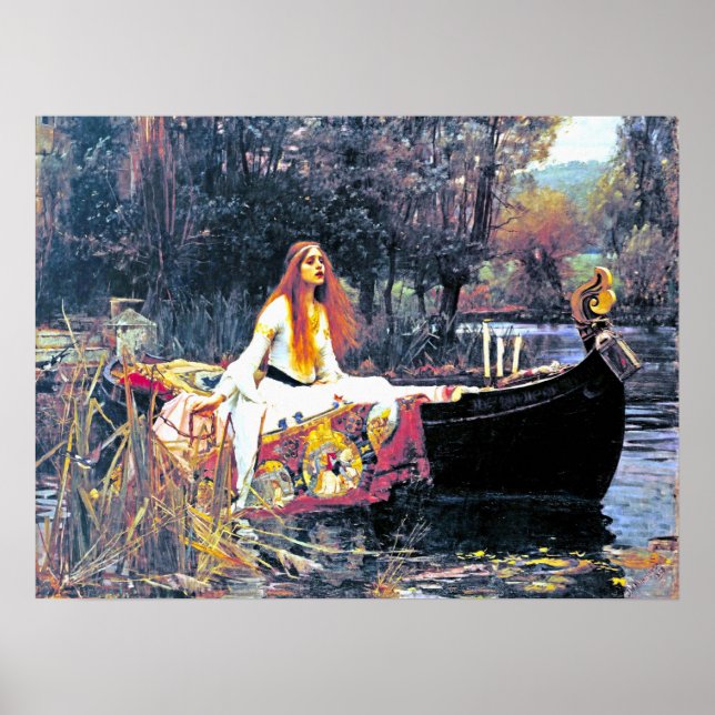The Lady of Shalott, Art Nouveau painting Poster (Front)