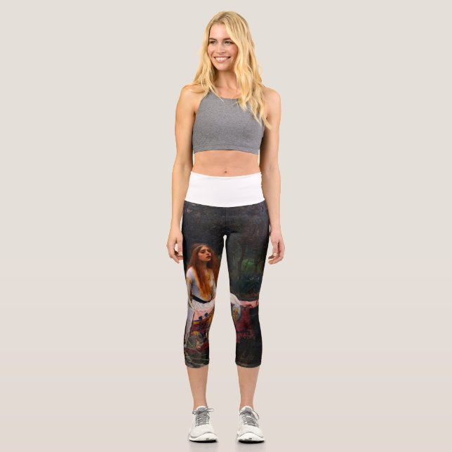 The Lady of Shalott by John William Waterhouse Capri Leggings (Front)