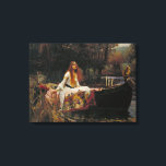 The Lady of Shalott, John William Waterhouse Canvas Print<br><div class="desc">The Lady of Shalott. This painting illustrates Alfred Tennyson’s poem The Lady of Shalott. Draped over the boat is the fabric the lady wove in a tower near Camelot. But she brought a curse on herself by looking directly at Sir Lancelot.With her right hand she lets go of the chain...</div>