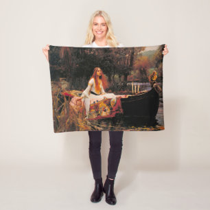 The Lady of Shalott (Medieval Beauty) Fleece Blanket