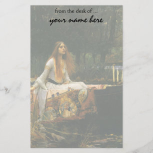 The Lady of Shalott On Boat by JW Waterhouse Stationery