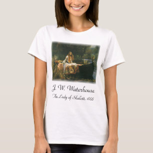 The Lady of Shalott On Boat by JW Waterhouse T-Shirt