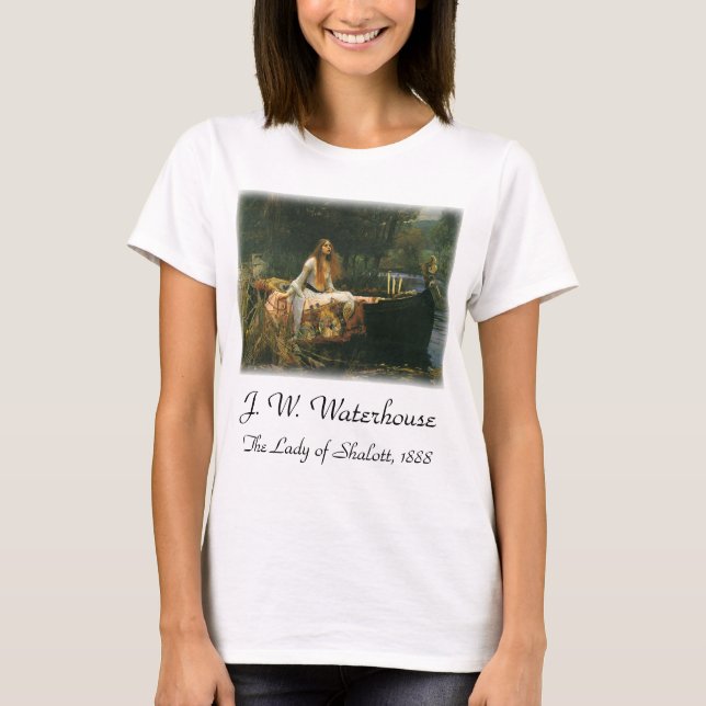 The Lady of Shalott On Boat by JW Waterhouse T-Shirt (Front)