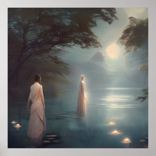 The Lady of the Lake Digital Art Poster