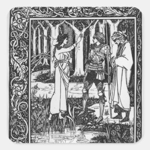 The Lady of the Lake telleth Arthur Square Sticker