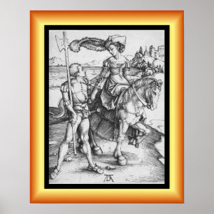 The Lady On Horseback And The Lansquenet ~ * ~  Poster