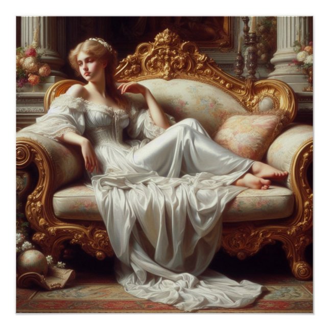 The lady resting poster (Front)