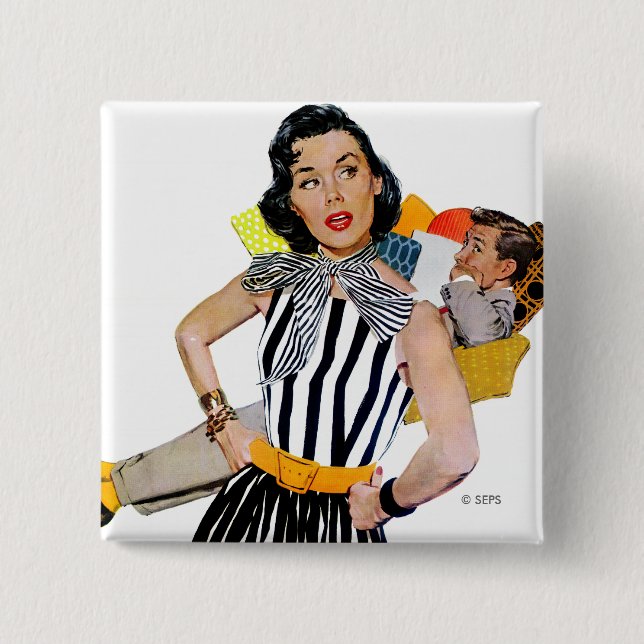 The Lady Was Insulted 2 15 Cm Square Badge (Front)