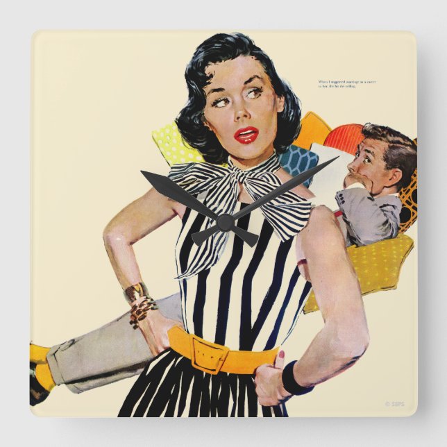 The Lady Was Insulted 2 Square Wall Clock (Front)