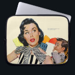 The Lady Was Insulted Laptop Sleeve<br><div class="desc">Artist:Mike Ludlow | Woman in black & white striped dress looks back at man on couch</div>