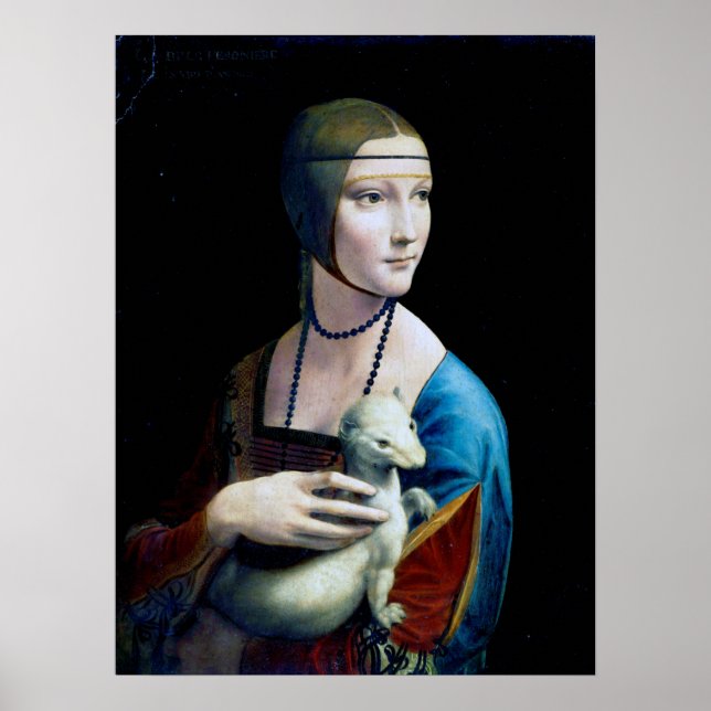 The Lady with an Ermine, Leonardo da Vinci Poster (Front)