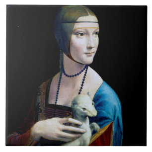 The Lady with an Ermine, Leonardo da Vinci Tile