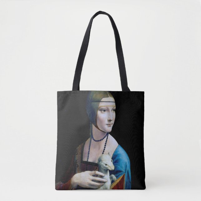 The Lady with an Ermine, Leonardo da Vinci Tote Bag (Front)