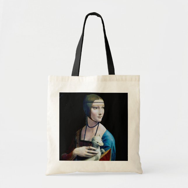 The Lady with an Ermine, Leonardo da Vinci Tote Bag (Front)
