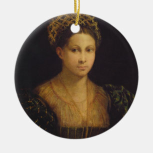 The Lady with the Green Turban Ceramic Tree Decoration