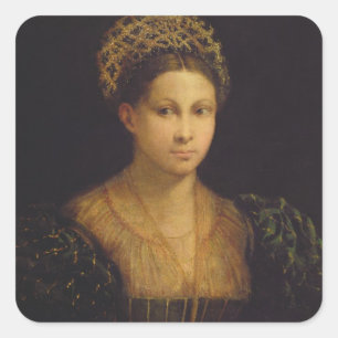 The Lady with the Green Turban Square Sticker