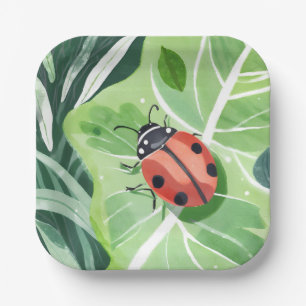 The Ladybug   Pretty Watercolor Painting Paper Plate