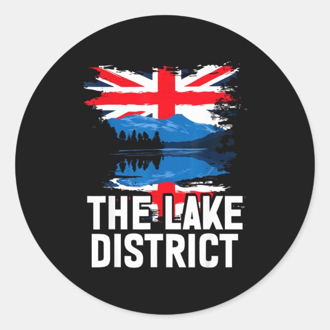 The Lake District + British Flag  Classic Round Sticker (Front)