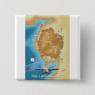 The Lake District England 15 Cm Square Badge