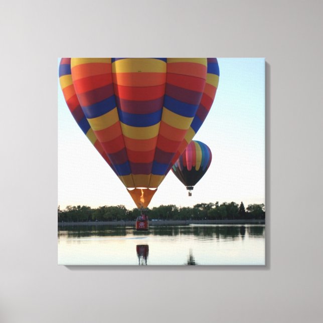 The Lake Fly By - Hot Air Ballooning in CO Canvas Print (Front)