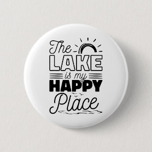 The Lake Is My Happy Place 6 Cm Round Badge