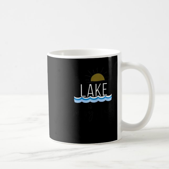 The Lake Is My Happy Place Boating Gift  Coffee Mug (Right)