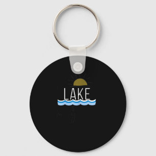 The Lake Is My Happy Place Boating Gift Key Ring
