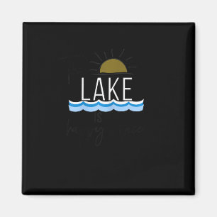 The Lake Is My Happy Place Boating Gift  Magnet