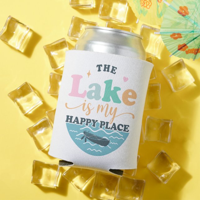 The Lake is my Happy Place Can Cooler (In Situ Summer)